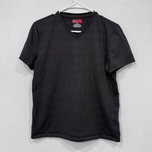 Alfani Mens Slim Fit‎ Black Textured V Neck Short Sleeve T Shirt Size Small